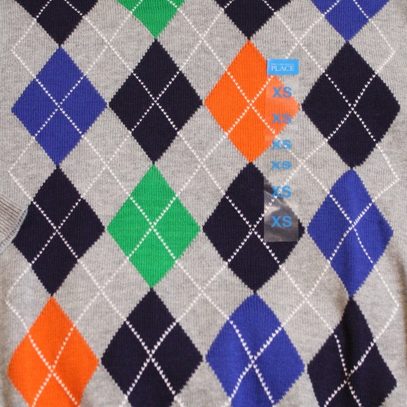 Place Boys Size 4 Gray Argyle Pullover Sweater NWT - Picture 3 of 8